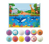 da bagno per bambini, con interno effervescente, 12 pezzi, multicolore, set di giocattoli da bagno per bambini, per compleanno, festa del Ringraziamento, ragazzi, e familiari