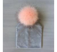 Da Bambino Solido Velluto Cappello Con Pompon Berretto Moda Inverno Indossare