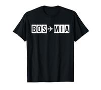 da BOS a MIA Route Boston Miami Aeroporto Codice Maglietta