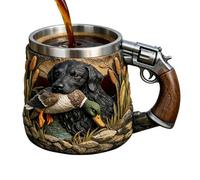 da caccia all' per cani - isolata a tema cane per caffè - 350 ml in resina + acciaio per bevande calde e fredde, tase da tè, decorazione per la casa, il