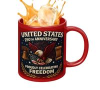 da caffè - 250 anni USA | pezzo da collezione - 1776 - 2026 Ceramic Commemorative Mug - Per gli appassionati di storia Padre Madre Amici Bianco Ceramica Confezione da 1