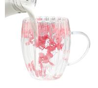 da caffè a doppia parete, 300 ml, in trasparente, con manico, bevande calde e fredde, tazze da tè e caffè, per casa, cucina, ufficio, per la conservazione della temperatura