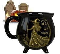 da caffè a forma di calderone, 350 ml, per Halloween | Tazza da caffè in ceramica con calderone da strega, per tè, acqua calda, latte, bevande, birra, cucina, feste