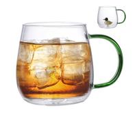 da caffè animale 3D | da bere in borosilicato trasparente | da 380 ml | da bere carino per i viaggi, la vita quotidiana, tazze da cartone animato portatili per il posto di trav