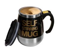 da caffè auto-commovente, in acciaio e funzionamento a batteria, con coperchio, per tè, bevande d'avena, polvere, casa, ufficio, viaggi, scuola, palestra, campeggio