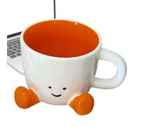 da caffè carina, in ceramica, 9,7 x 7,3 x 3,5 cm, accessorio da scrivania decorativo e adorabile con design fatto a mano, finitura elegante, stile moderno, da tè fantasia con manico, per