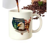 da caffè commemorativa - Coppa patriottica, 300 ml, in ceramica, con bandiera degli Stati 1776-2026, con manico comodo, idea regalo per amanti della storia, amici, famiglia, papà, madre