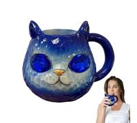 da caffè con cristalli di gatto - da tè con geode minerali, incantevole set da collezione decorativo per la casa | bevande calde e fredde, regalo di compleanno, ufficio, cucina, relax