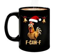 da caffè con disegno di pollo - Bicchiere da bevande con cartone animato per latte e birra, in ceramica di gallina - per donne, uomini, giovani, bambini, amici, mamma, , cucina