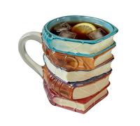 da caffè con libro dipinto 3D, da caffè per latte, vino, succhi e bevande, design in ceramica robusta con divertente tema letterario, ideale per appassionati di lettori di biblioteche