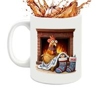 da caffè con motivo di pollo, da bere, animali e cartone animato, in ceramica di pollo, per uomini, giovani, amici, mamma, mamma, cucina, vacanze