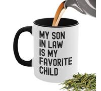da caffè con scritta "Son in Law", 350 ml, in ceramica, con scritte, per ragazzi, ragazze, appassionati di tè al latte, compleanni, vacanze, festa della mamma e festa del papà