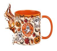da caffè da 350 ml per Halloween, raccapricciante horror, da viaggio in ceramica per uomini e donne, amanti del compleanno, autunno, Natale, Ringraziamento, vacanze, autunno, festa, casa