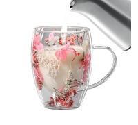 da caffè - da tè in resistente al calore, da tè | 350 ml tazze da caffè in con fiori secchi, a doppia parete, isolamento sottovuoto, cappuccino latte per
