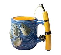 da caffè da uomo - da caffè divertente per pescatore | da tè riutilizzabile in resina da 100 ml | CoffeeMug per gli amanti della - per le vacanze di compleanno, la pensione