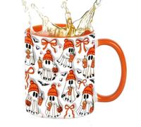 da caffè di Halloween, 350 ml, carina, classica, resistente al calore | Tazza da caffè in ceramica con fantasma, per cioccolato, tè, latte, succo di frutta, caffè, casa, festa, dormitorio