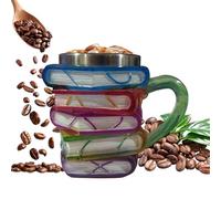 da caffè dipinta, divertente da caffè in colorato, design a tema libri affascinanti, tazze da caffè dipinte in 3D, per amanti della letteratura