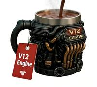 da caffè Engine: estetica realistica del motore, strumento funzionale per bicchieri, design creativo ed elegante, funzione di presa comoda | per la festa in casa, campeggio, picnic, scrivania, d