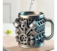 da Caffè in Acciaio Inossidabile Resistente Isolato Sottovuoto A Doppia | Bicchiere Per Acqua Design Motore Creativo Per Il Pomeriggio, I Viaggi, L'Officina E Il Garage