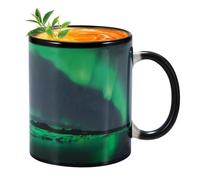 da caffè in ceramica che cambia il calore, design Northern Lights, sensibile al calore, per bevande calde e fredde