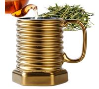 da caffè in ceramica da 380 ml, bicchieri a vite con interno nero - elegante da tè per cappuccino, latte, succo di cacao, birra - cucina, caffè, ristorante, casa, regalo per anniver