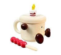 da caffè in ceramica, resistente alle alte temperature, con coperchio, adatta per tè, latte, latte, vino, succo, birra, cucina, caffè, ristorante, casa, compleanno e