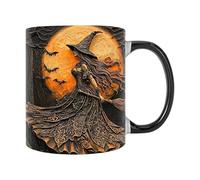 da caffè in ceramica, simpatica da viaggio per Halloween, 350 ml, per donne e uomini, novità per bevande calde per ufficio, casa, cucina, vacanze, feste, regalo
