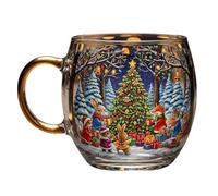 da caffè in tinto di Natale, da caffè dipinta trasparente di Natale da 300 ml, in con manico per bevande calde, latte, bevande fredde, sicure e resistenti al calore, 10 x