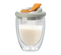 da caffè isolata a doppia parete, in trasparente per bevande calde, materiale borosilicato con design trasparente, mantiene le bevande calde più a lungo, comoda da tenere per tè o bevande