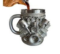 da caffè isolata, design a forma di motore, in acciaio, per acqua, tè, cioccolata calda, whisky, cocktail