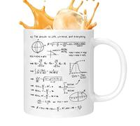 Da Caffè Matematica - 320 ml in Ceramica con Design Ingegneristico per Bevande | Bicchiere Per Bibite Con Stampa Fisica,Per Tè Caldo E Freddo, Succo, Latte, Acqua, Bevanda, Tè Al Latte, Yogurt