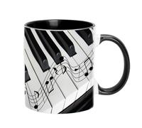 da caffè musicale, da viaggio per caffè, tè, 350 ml, per chitarra, pianoforte, violino, in ceramica, decorazione da scrivania, divertente da tè per amanti della musica,