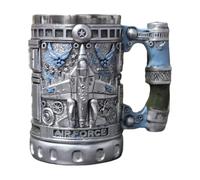 da caffè originale | Barattoli di design con soldato, da caffè in acciaio grande volume con motivo inciso aereo - Per uomini e donne regalo per lui per il papà per il succo di latte