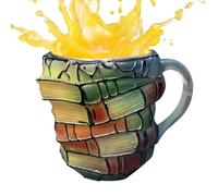 da cappuccino letteraria - da caffè creativa con manico, design innovativo, bicchieri per pausa mattutina, da lettura per bar, decorazione per libreria, cucina, studio, casa