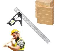 da Carpentiere,Righello Goniometro Misuratore | Set Di Combinata Regolabile In Acciaio Inossidabile,per Appassionati di Fai da Te Casa, Falegnameria, Elettricista e Lavorazione Metalli