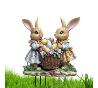 da cortile con coniglietto | Decorazione 2D piatta in acrilico con paletti da prato, 27 cm, cartello da esterno con coniglio, paletti da giardino con animali artistici - per feste pasquali o