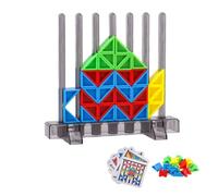 Da costruzione con incastro per bambini dai 3 agli 8 anni | triangolari geometrici luminosi, base espositiva trasparente, puzzle pratico per l ' apprendimento spaziale,