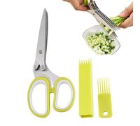 da cucina a 5 con copertura di sicurezza e pettine per la | Forbici da cucina e forbici da cucina per basilico, taglio, coriandolo, menta, basilico, insalata, insalata