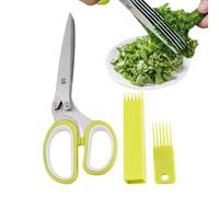 da cucina in acciaio a 5 | Forbici da cuoco, forbici da chef per basilico, taglio, coriandolo, menta, basilico, insalata, insalata