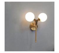 da da Parete nordica Semplice a Due Teste Accanto alle luci della Camera da Letto, Illuminazione a Sfera Bianco Latte (Luce da Monocolore)
