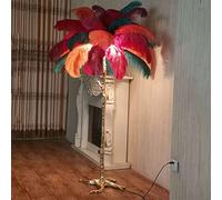 da da Terra, da da Lettura da Terra, da da Terra a LED Colorata ed Esclusiva, Elegante da da Terra in Rame con Piume di Struzzo, Romantica da da vetrina, 35 Piume, Altezza 2