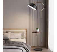da da Terra Moderna ad Arco da 67,7 Pollici con Paralume Rotondo, Base in Marmo, con Attacco E26 da Tavolo in Legno, apparecchio reabile a 3 Colori per Soggiorno, Camera da Letto, Sala riuni