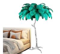 da da Terra Moderna per Camera da Letto, da in Piume di Struzzo Naturali, romantiche de da Terra in Piume argentate, Illuminazione Decorativa per la Camera da Letto delle Ragazze
