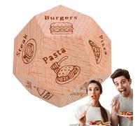 Da-do - Dado in legno | Dado decisione cibo appuntamento notturno | 12 modelli | Da-do decisor cena riutilizzabile per coppie, idee divertenti e intrattenimento
