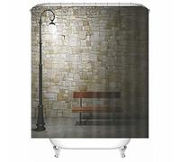 da Doccia Impermeabile Extra Larga, Fodera per da Doccia in Poliestere lampione da Parete Sedia in Legno Decorativa per Throom 165X180 cm Marrone