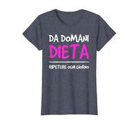 da Domani Dieta Scritte Divertenti Ironiche Donna Dieta Maglietta, Donna, Pervinca, 3XL