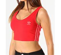 Da Donna adidas Originali Canotta Corta Top Rosso Scarlatto UK6 UK10 UK12 UK14