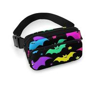 da donna alla moda, portatile, con tracolla regolabile per corsa, escursionismo, viaggi, Halloween, fantastici pipistrelli al neon