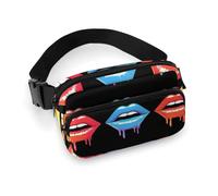 da donna alla moda, portatile, con tracolla regolabile per corsa, escursionismo, viaggi, LGBT, gay, omosessuali, lesbiche, arcobaleno, labbra, orgoglio