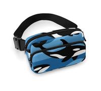 da donna alla moda, portatile, con tracolla regolabile per corsa, escursionismo, viaggi, oceano, orca, balena assassina